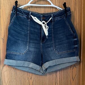 Judy Blue Jogger Denim Shorts 2025 Women's Shorts with White Drawstring